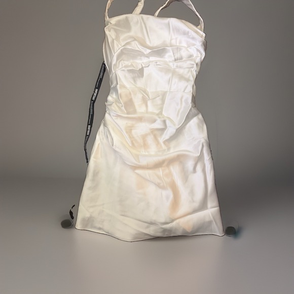 Dresses & Skirts - Babyboo Fashion Calanthe Satin Mini Dress Ivory White Corset Lace Up Size S NWT